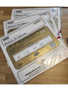 3- NIP Pioneer Scrapbook 12 x 12 Top Loading White Refills 3x10 NEW